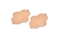 Rose Gold Badge Charm, Rose Gold Plated Brass Textured Badge Blanks With 1 Hole, Earrings, Findings (39x28x1mm) D0816