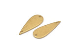 Brass Drop Charm, 24 Raw Brass Drop Charms With 2 Holes, Connectors, Findings (22x8x1mm) D1244