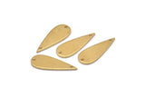Brass Drop Charm, 24 Raw Brass Drop Charms With 2 Holes, Connectors, Findings (22x8x1mm) D1244