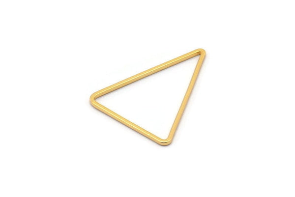 Gold Triangle Charm, 12 Gold Plated Brass Open Triangle Ring Charms (20x26x1mm) Bs 1026 Q0630