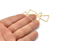 Gold Triangle Charm, 12 Gold Plated Brass Open Triangle Ring Charms (20x26x1mm) Bs 1026 Q0630