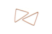 Gül Altın Üçgen Charm, 12 Gül Altın Kaplama Pirinç Açık Üçgen Yüzük Charm (20x26x1mm) Bs 1026 Q0630