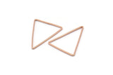 Gül Altın Üçgen Charm, 12 Gül Altın Kaplama Pirinç Açık Üçgen Yüzük Charm (20x26x1mm) Bs 1026 Q0630