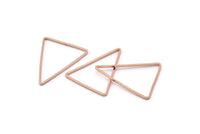 Gül Altın Üçgen Charm, 12 Gül Altın Kaplama Pirinç Açık Üçgen Yüzük Charm (20x26x1mm) Bs 1026 Q0630