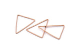 Gül Altın Üçgen Charm, 12 Gül Altın Kaplama Pirinç Açık Üçgen Yüzük Charm (20x26x1mm) Bs 1026 Q0630