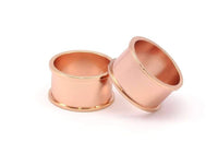 Rose Gold Channel Ring - 2 Rose Gold Plated Brass Channel Ring Settings (19mm) N0479 Q0128