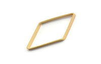Cut Diamond Charm, 4 Gold Plated Cut Open Diamond Rings, Charms (20x40x5x0.5mm) D0167 Q0150