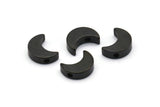 Black Moon Bead - 12 Crescent Moon Brass  Black Oxidized Crescent Moon Beads, Charms (8.5x11.5mm) D0021 S541