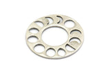 Ay Evreleri Kolye, 4 Antik Gümüş Kaplama Pirinç Daire Kolye, Küpe Bulguları (33x1mm) U121 H0373