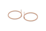 Rose Gold Circle Earring, 6 Rose Gold Plated Brass Circle Stud Earrings (24x1x1mm) Bs 1092 A1164 Q0953