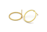 Gold Circle Earring, 6 Gold Plated Brass Circle Stud Earrings (20x1x1mm) Bs 1094 A1743