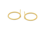Gold Circle Earring, 6 Gold Plated Brass Circle Stud Earrings (20x1x1mm) Bs 1094 A1743