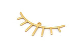 Gold Eyelash Charm, 4 Gold Plated Brass Eyelash Charms With 1 Loop, Pendants, Earrings (36x14x1mm) D1252 Q1041