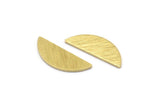 Semi Circle Blank, 24 Textured Raw Brass Half Moon Blanks, Stamping Blanks (18x7x0.80mm) M03042