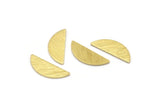 Semi Circle Blank, 24 Textured Raw Brass Half Moon Blanks, Stamping Blanks (18x7x0.80mm) M03042
