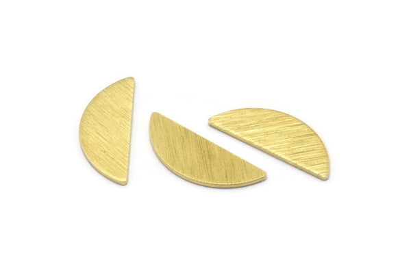 Semi Circle Blank, 24 Textured Raw Brass Half Moon Blanks, Stamping Blanks (18x7x0.80mm) M03042