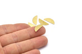 Semi Circle Blank, 24 Textured Raw Brass Half Moon Blanks, Stamping Blanks (18x7x0.80mm) M03042