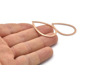 Gül Altın Damla Takılar, 1 Delikli 6 Gül Altın Kaplama Pirinç Damla Takı, Küpeler, Takılar, Bulgular (36x24x0,80 mm) D0605 Q0652