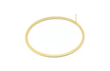 Gold Circle Earring, 2 Gold Plated Brass Circle Stud Earrings (60x2x1mm) D990 A1419 Q0285