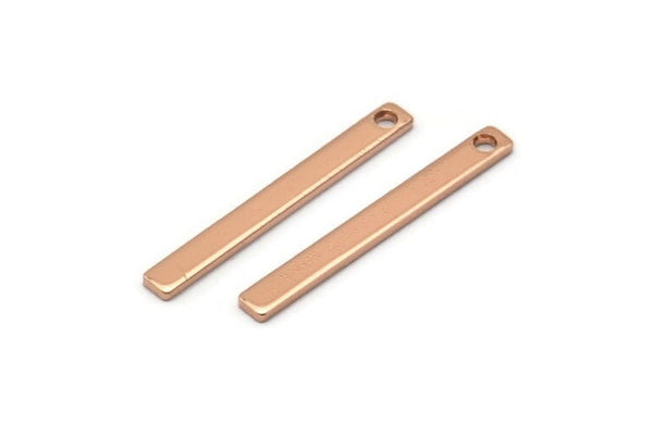 Rose Gold Earring Pendant, 8 Rose Gold Plated Brass Bars (28x3x1mm) BRC 155--A0831 Q0390