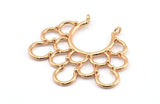 Ethnic Circle Pendant, 1 Rose Gold Plated Brass Pendants With 2 Loops, Pendants, Charms, Findings (35.5x39x1.4mm) U036 Q0424