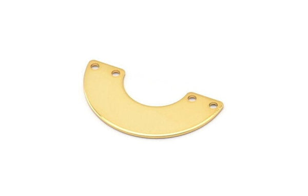 Altın Geometrik Kolye, 4 Delikli 6 Altın Kaplama Pirinç Yarım Daire, Geometrik Kolye, Bulgular (30x15x8x0,8 mm) BS 1844 Q0644