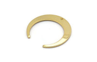 Altın Ay Tılsımı, 1 Delikli 2 Altın Kaplama Pirinç Hilal Ay Tılsımı, Bağlantı Parçaları (26x27x1mm) D0692 Q0760