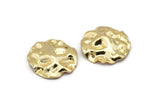 Gold Wavy Disc, 4 Gold Plated Brass Wavy Disc Charms With 1 Hole, Earrings, Findings (19x18x0.60mm) D0727 Q0764