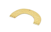U Shaped Charm, 4 Gold Plated Brass Hammered U Shaped Connectors With 7 Holes, Earrings, Pendants, Findings (43x23x0.50mm) D0717 Q0768