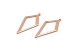Rose Gold Diamond Charm, 10 Rose Gold Plated Brass Rhombus Charms With 1 Loop, Earrings, Findings (28x13x0,80mm) D855 Q0800