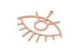 Rose Gold Eye Charm, 2 Rose Gold Plated Brass Eye Charms With 1 Loop, Pendants, Earrings (42x38x1mm) D0649 Q0822