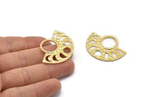 Moon Phases Pendant, 2 Gold Plated Brass Semi Circle Pendants, Earring Findings (39x30x1.5x1mm) U091 Q0372