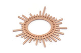 Rose Gold Sun Charm, 2 Rose Gold Plated Brass Sun Charms, Findings, Earrings, Pendants (46x1mm) D1234 Q0844