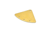 Pirinç Geometrik Tılsım, 4 Delikli 12 Ham Pirinç Fan Bağlantısı, Küpeler, Bulgular (18x26x0,60 mm) D902