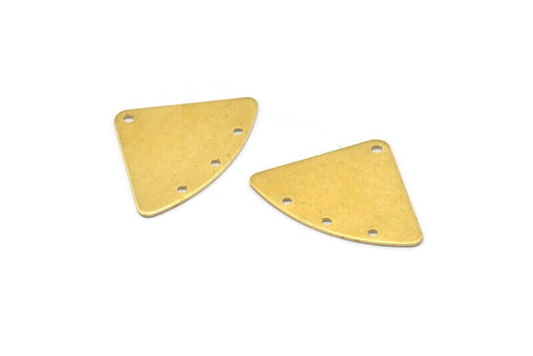 Pirinç Geometrik Tılsım, 4 Delikli 12 Ham Pirinç Fan Bağlantısı, Küpeler, Bulgular (18x26x0,60 mm) D902
