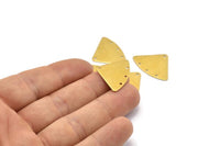 Pirinç Geometrik Tılsım, 4 Delikli 12 Ham Pirinç Fan Bağlantısı, Küpeler, Bulgular (18x26x0,60 mm) D902