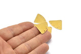 Pirinç Geometrik Tılsım, 4 Delikli 12 Ham Pirinç Fan Bağlantısı, Küpeler, Bulgular (18x26x0,60 mm) D902