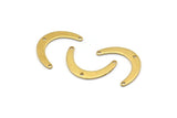 Brass Boomerang Charm, 24 Raw Brass Boomerang Connectors With 3 Holes, Findings (20x13x4x0.80mm) D1385
