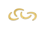 Brass Boomerang Charm, 24 Raw Brass Boomerang Connectors With 3 Holes, Findings (20x13x4x0.80mm) D1385