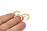 Brass Boomerang Charm, 24 Raw Brass Boomerang Connectors With 3 Holes, Findings (20x13x4x0.80mm) D1385