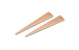 Rose Gold Triangle Charm, 6 Rose Gold Plated Brass Triangle Charms With 1 Hole, Earrings, Findings (37x6x1mm) D1016 Q0904