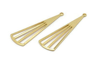 Gold Triangle Charm, 6 Gold Plated Brass Triangle Charms With 1 Hole, Pendants, Findings (39x12x0.80mm) D1173 Q0909