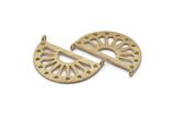 Etnik Güneş Kolye, 2 Halkalı 1 Altın Kaplama Pirinç Yarım Daire Kolye (38x22x1mm) BS 1944 Q0431