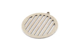 Silver Round Charm, 6 Antique Silver Plated Brass Round Charms With 1 Loop (27x25x0.60mm) D1389