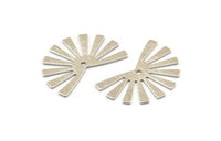 Silver Sun Charm, 10 Textured Silver Tone Brass Rising Sun Flag Charms With 1 Hole, Findings, Earrings (25x17x0.60mm) D1411