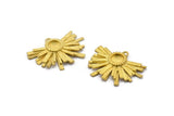Brass Sun Charm, Raw Brass Sunshine Charm Earrings With 1 Loop, Pendants - Pad Size 6mm (23x32mm) N0726