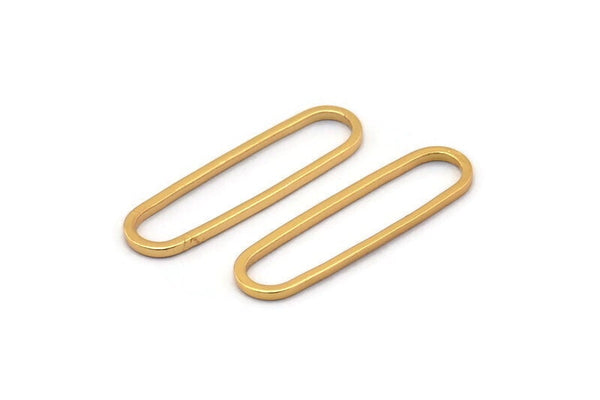 Altın Oval Charm, 12 Altın Kaplama Pirinç Oval Halka, Bağlantı Parçaları (25x6x1mm) BS 1735 Q0838