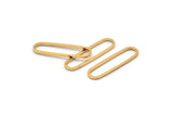 Altın Oval Charm, 12 Altın Kaplama Pirinç Oval Halka, Bağlantı Parçaları (25x6x1mm) BS 1735 Q0838