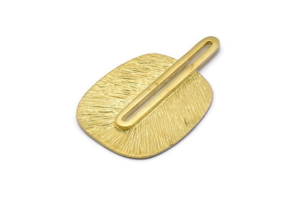 Raw Brass Charm, Raw Brass Textured Charms, Earrings (43x28x0.80mm) N0716