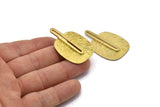Raw Brass Charm, Raw Brass Textured Charms, Earrings (43x28x0.80mm) N0716